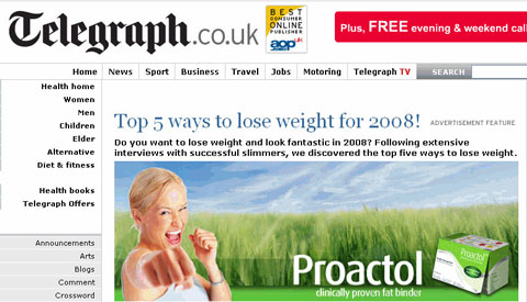 Proactol Telegraph Diet Pill Promo